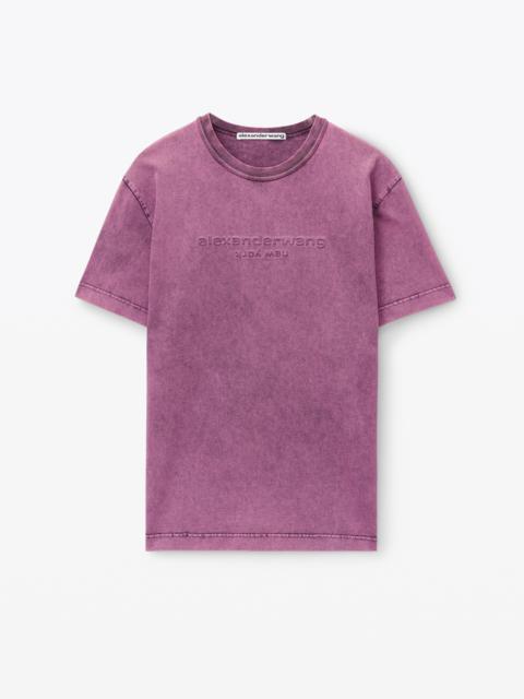 embossed logo tee in compact jersey