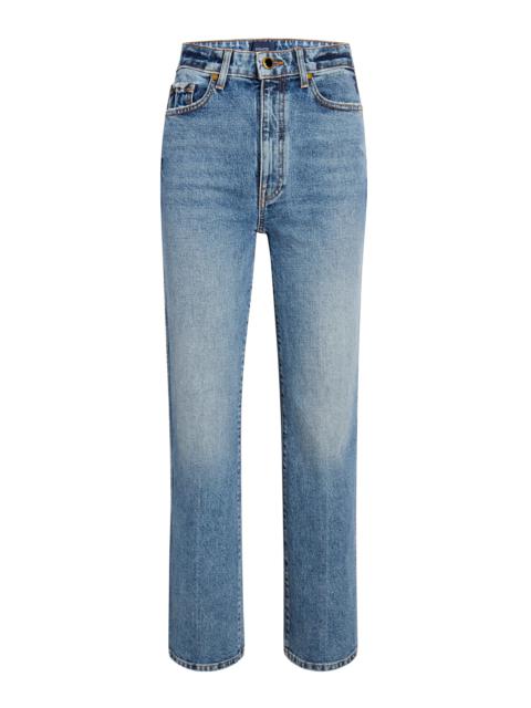 Danielle Rigid High-Rise Straight-Leg Jeans medium wash
