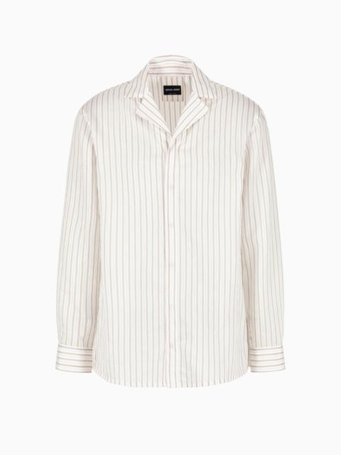 GIORGIO ARMANI ASV regular-fit shirt in a Lyocell blend with pinstripe print