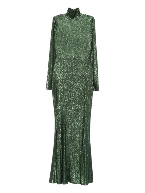NORMA KAMALI turtleneck fishtail maxi dress