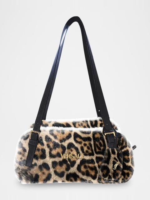 VERSACE Jaguar-Print Faux Fur Shoulder Bag