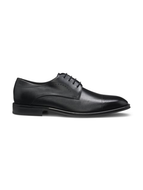 BOSS ITALIAN-MADE DERBY SHOES IN LEATHER WITH CAP TOE