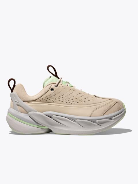 HOKA Elevon X Shoes in Oatmeal/Luna Moth