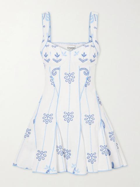 Charo Ruiz Arissa Broderie Anglaise Cotton-blend Mini Dress