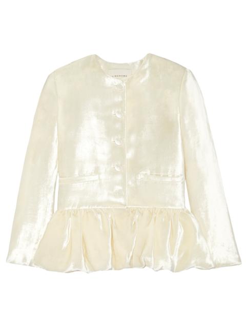 LIBEROWE JKT3SVI PEPLUM JACKET SHINY VELVET IVORY