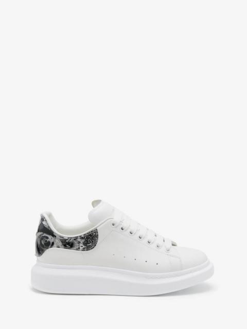 Alexander McQueen Men's Oversized Sneaker in White/silver/black