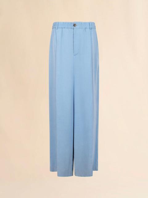Marni LIGHT BLUE SATIN WIDE-LEG TROUSERS
