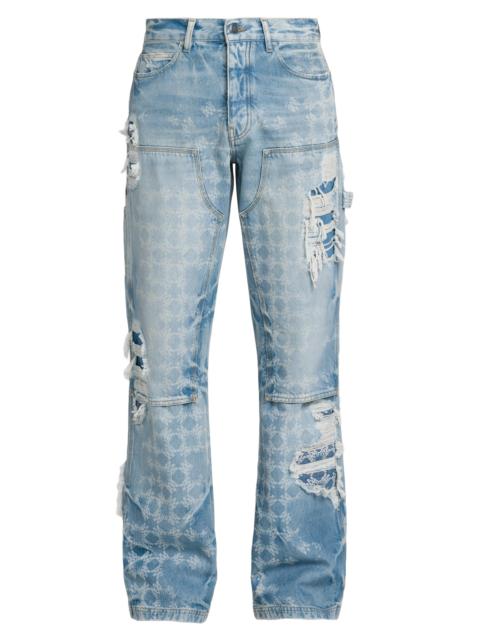 AMIRI Men's Bleach Bandana Carpenter Jeans - Faded Indigo
