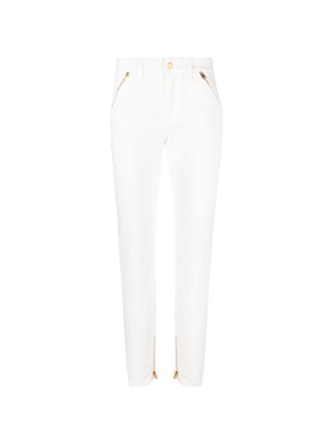 zip-detail tapered jeans