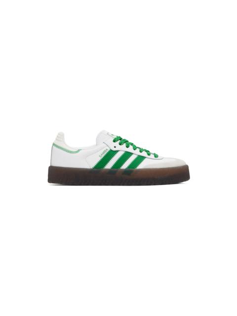 White & Green Sambae Sneakers