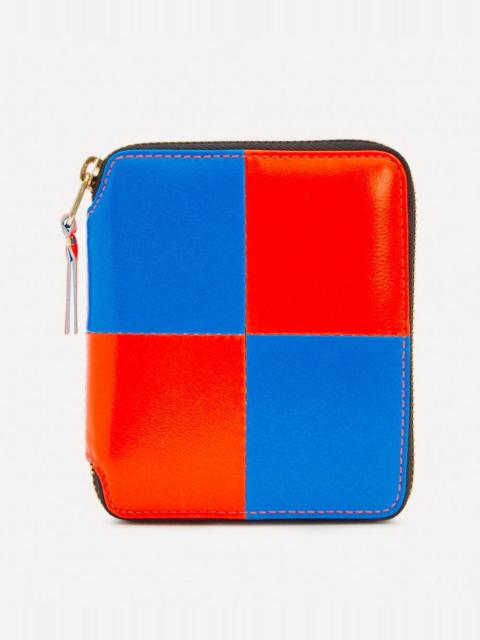 Leather Fluo Squares Wallet