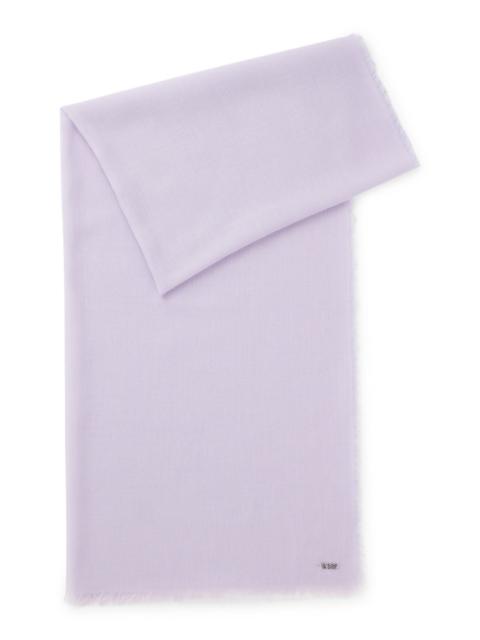 BOSS LIGHTWEIGHT WOOL SCARF WITH FRINGED TRIMS