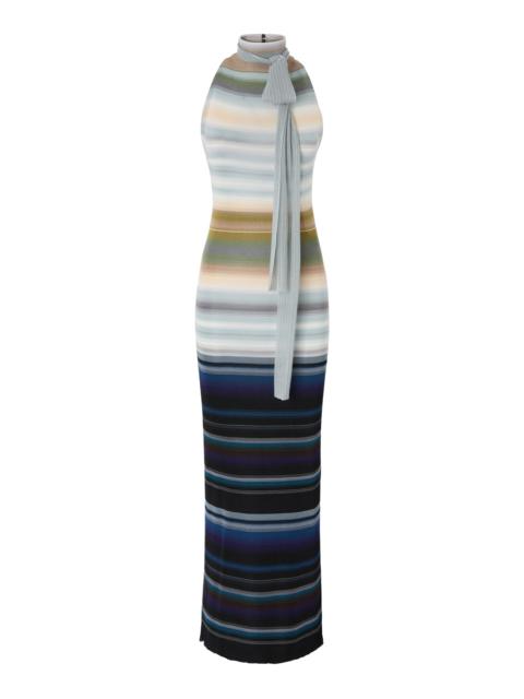 Missoni Striped Knit Ribbon Neck Maxi Skirt multi