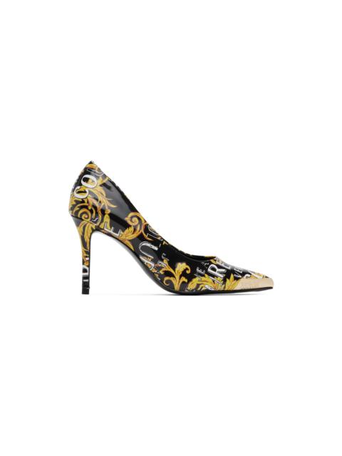 VERSACE JEANS COUTURE Black & Yellow Scarlett Heels