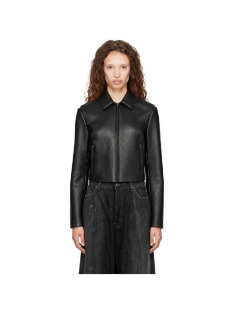 Acne Studios Black Zip Leather Jacket