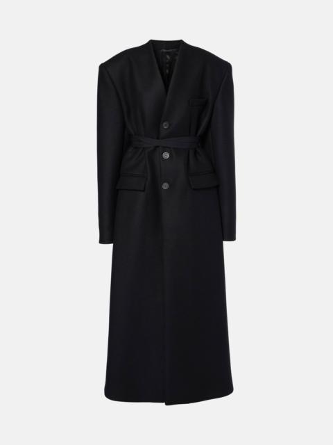 Hooded wool coat