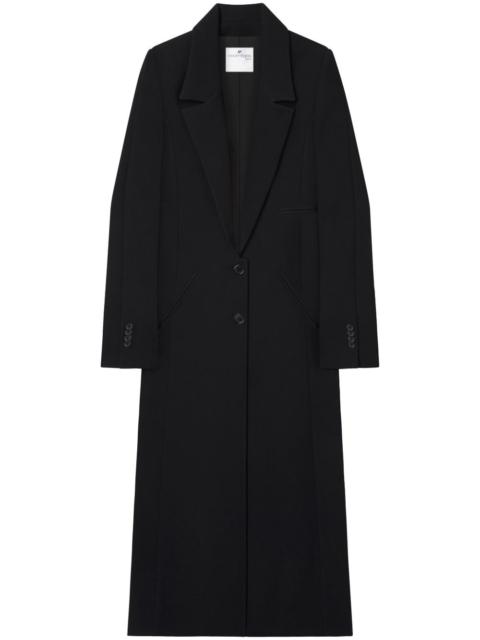 courrèges Hyperbole Heritage logo-appliqué coat