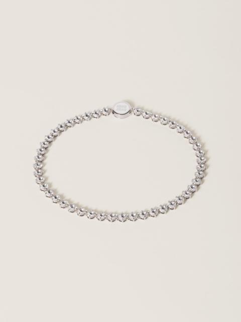Metal necklace with crystals