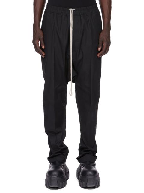 Rick Owens Black Drawstring Long Trousers