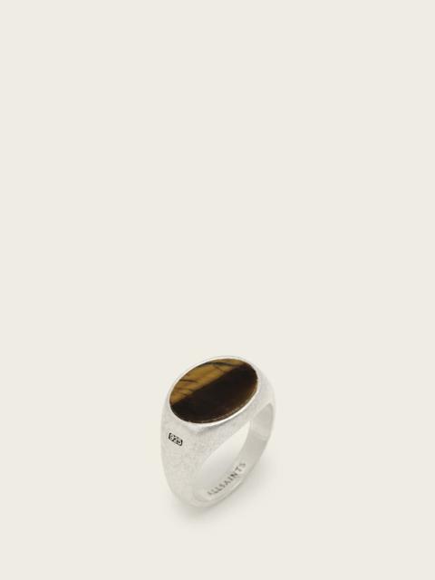 ALLSAINTS OWEN TIGER EYE STERLING SILVER RING