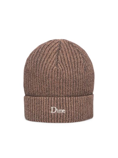 Dime ribbed fold-over beanie hat