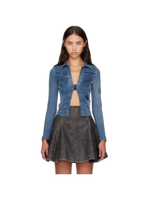 Diesel Blue One-Button Denim Shirt