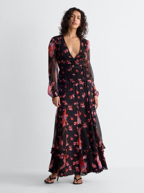 DIANE VON FURSTENBERG Flora Georgette Wrap Top