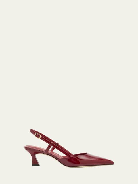 Stuart Weitzman Vinnie Patent Kitten Slingback Pumps