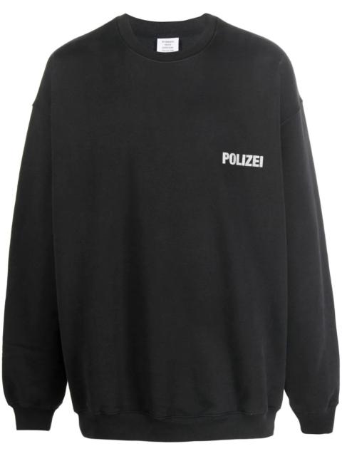 VETEMENTS slogan-print crew neck sweatshirt