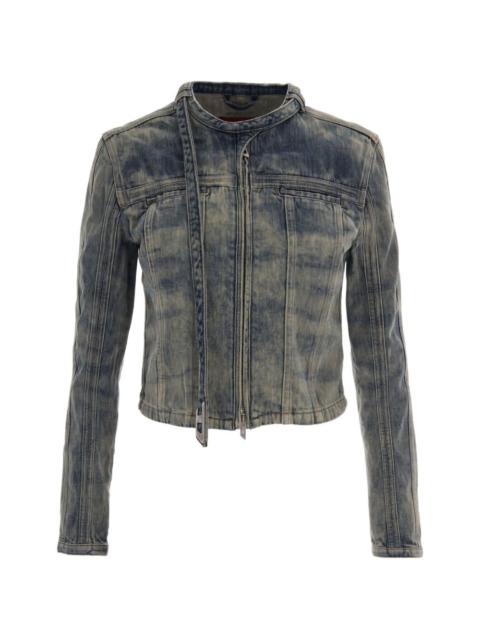 Diesel faded-effect zip-up denim jacket