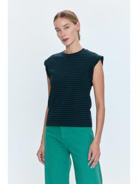 PISTOLA OLIVIA TWISTED SLEEVE MARINA - NAVY GREEN STRIPE