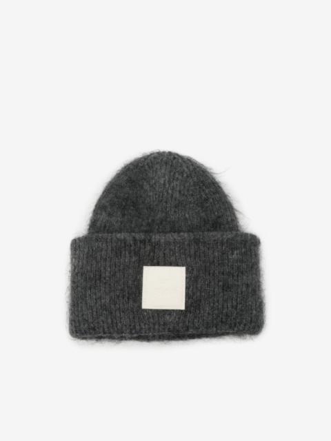 AMI Paris logo-patch mohair-blend beanie hat