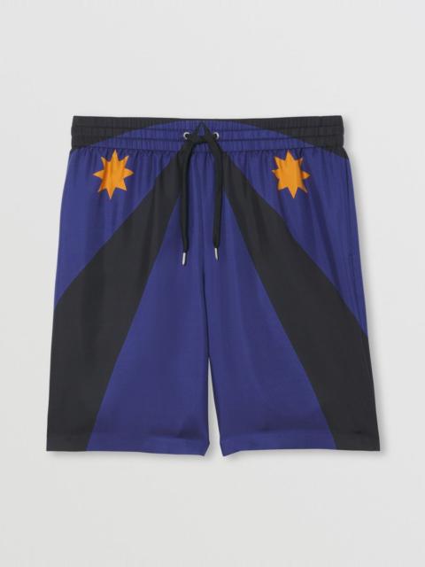 Burberry Geometric Print Silk Drawcord Shorts