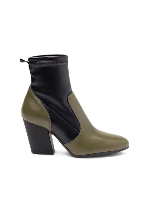 HOGAN 80mm two-tone block-heel boots
