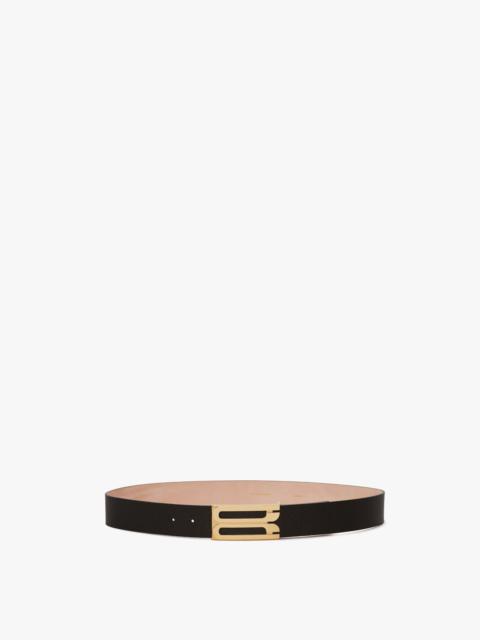 Jumbo Frame Belt In Black Grained Leather