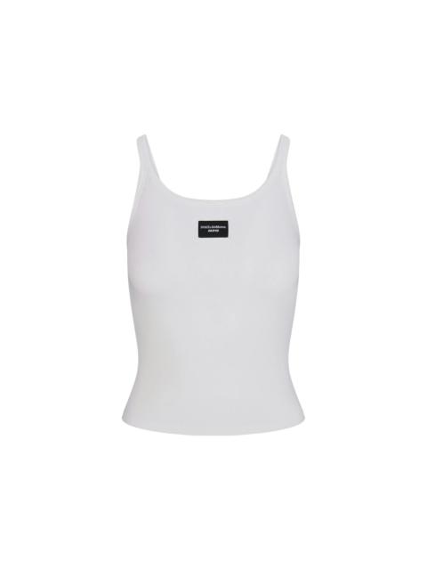 SKIMS SKIMS x Dolce&Gabbana Cotton Rib Scoop Tank Snow