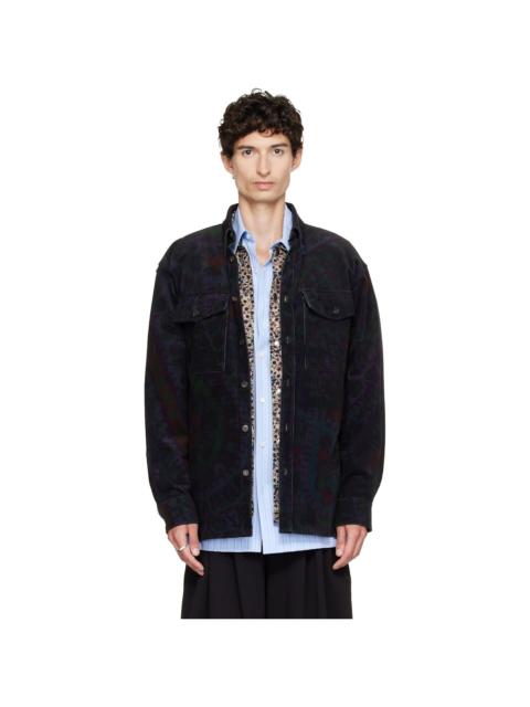 Dries Van Noten Purple Cotton Corduroy Shirt