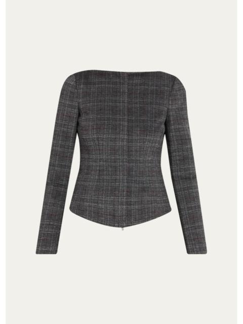 Theory Plaid Tweed Jacket