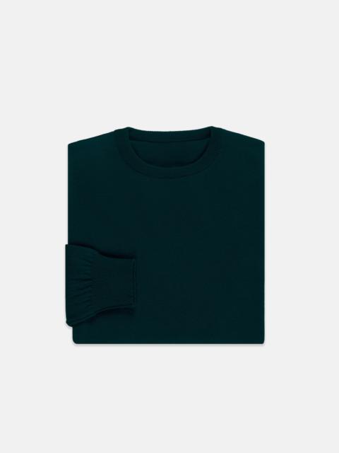 J. PRESS MADE-IN-SCOTLAND GREEN CASHMERE CREWNECK SWEATER