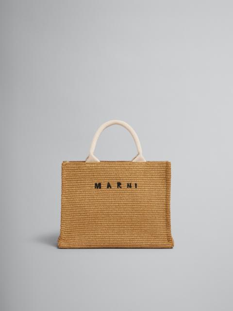 SMALL BROWN RAFFIA TOTE BAG