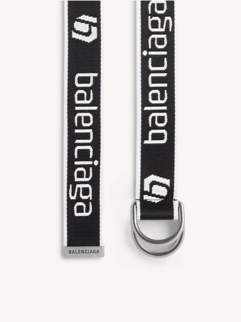 BALENCIAGA Men's D Ring Belt in Black/white