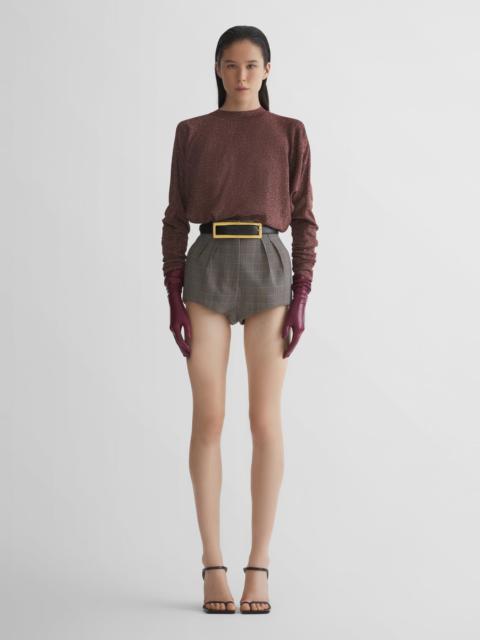 MUGLER checked pleated tailored shorts