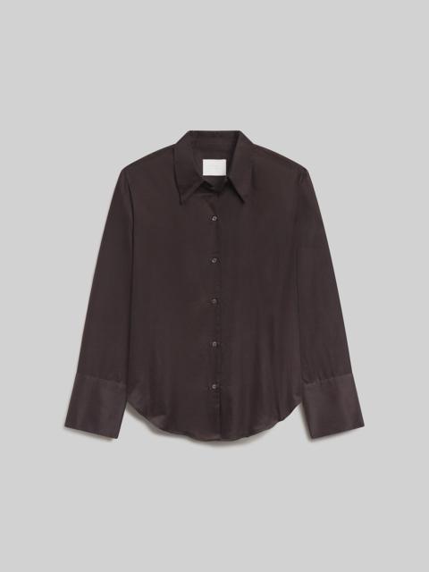 Citizens of Humanity Camilia Silk Cotton Shirt In Chocolate Dark Brown