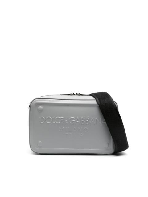 Dolce & Gabbana logo-embossed leather messenger bag