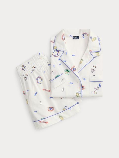 Polo Ralph Lauren Print Cotton Shirt & Short Pajama Set