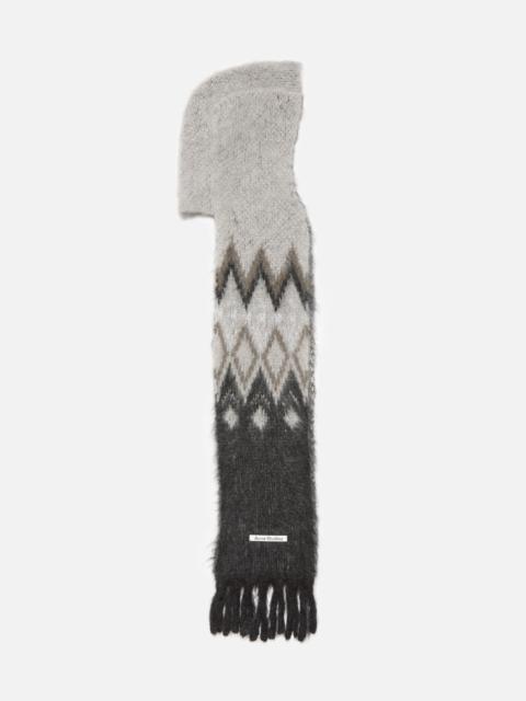 Acne Studios Mohair scarf with hood - Grey