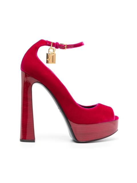 platform 145mm velvet sandals