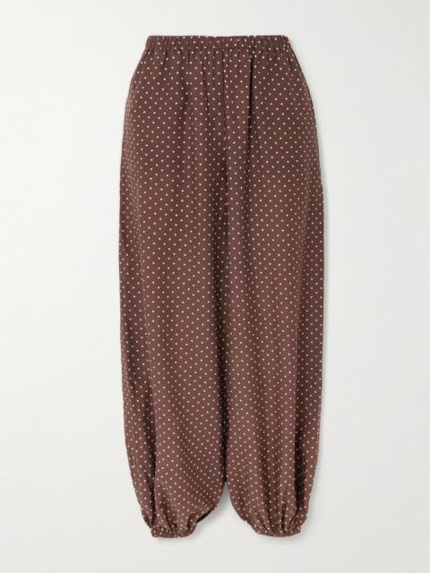 POSSE Evie Polka-dot Tencel Lyocell Tapered Pants