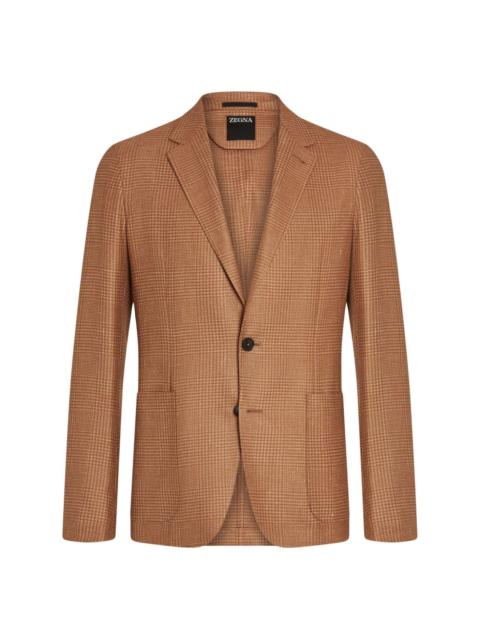 checked single-breasted blazer