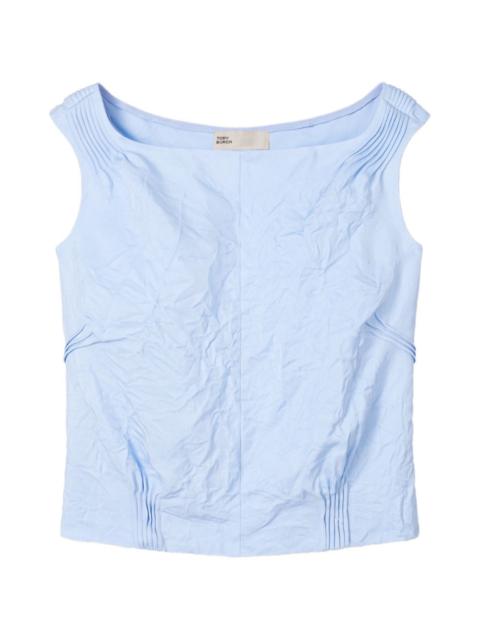 TORY BURCH crinkled viscose top